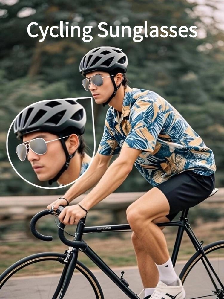 POLICE Men's Cycling Sunglasses Classic Aviator Style Sunglasses Polarized Sunglasses Sliver Frame with UV Lenses - Image 2