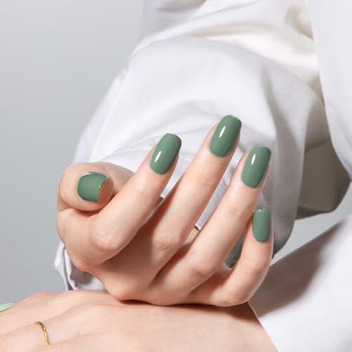 MAYCHAO 15ML Sage Green Gel Nail Polish 1Pc Green Gel Polish Soak Off UV LED Nail Polish Nail Art Starter Manicure Salon DIY at Home, 0.5 OZ - Image 5