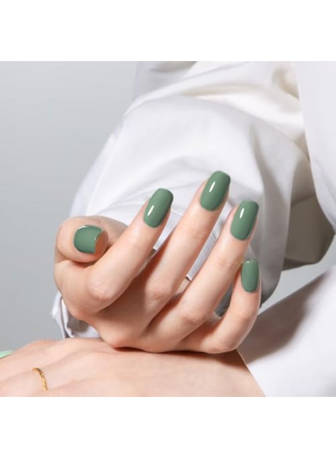 MAYCHAO 15ML Sage Green Gel Nail Polish 1Pc Green Gel Polish Soak Off UV LED Nail Polish Nail Art Starter Manicure Salon DIY at Home, 0.5 OZ - Image 4