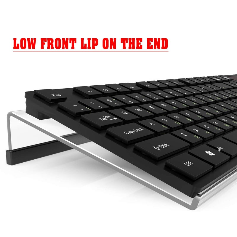 KOTEMON Acrylic Tilted Computer Keyboard Stand for Ergonomic Typing, Keyboard Tray Holder with Silicone Non-Slip Case, Clear - Image 3