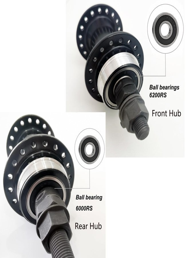 DONSP1986 Bicycle Wheel Part Bicycle Front & Rear Hub Set 36 Hole, 100x135mm Width, Alloy Alum Bike Hub (Black) - Image 3