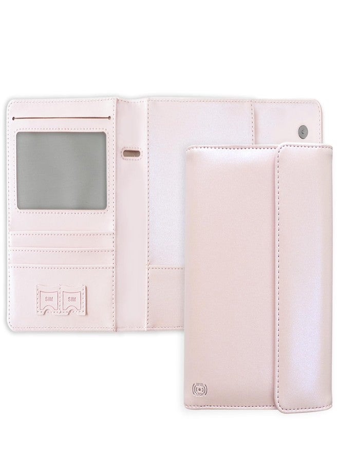 WALNEW Passport Holder for Travel, RFID Blocking Passport Book Wallet Cover Case, PU Leather Travel Essentials Accessories Document Holder, Pink - Image 1