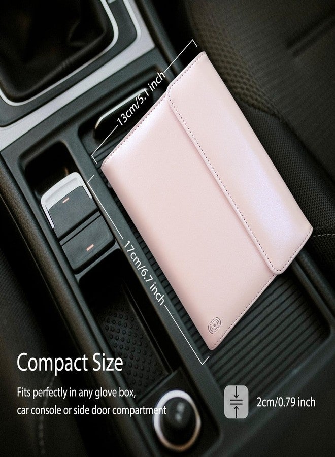 WALNEW Passport Holder for Travel, RFID Blocking Passport Book Wallet Cover Case, PU Leather Travel Essentials Accessories Document Holder, Pink - Image 5