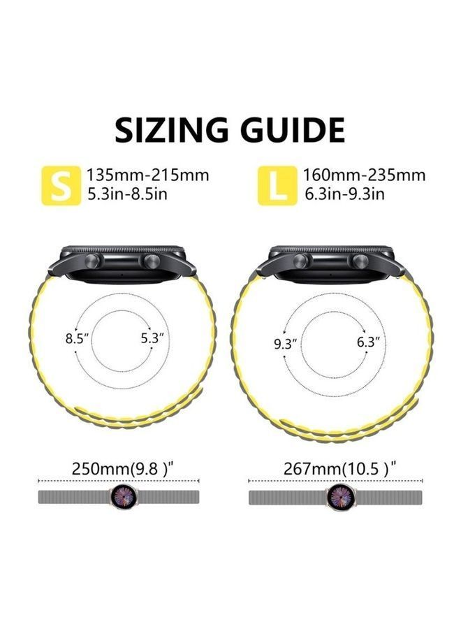 NIBEMINENT Universal Silicone Magnetic Replacement Strap For Samsung Smart Watch 20mm Grey/Yellow - Image 4