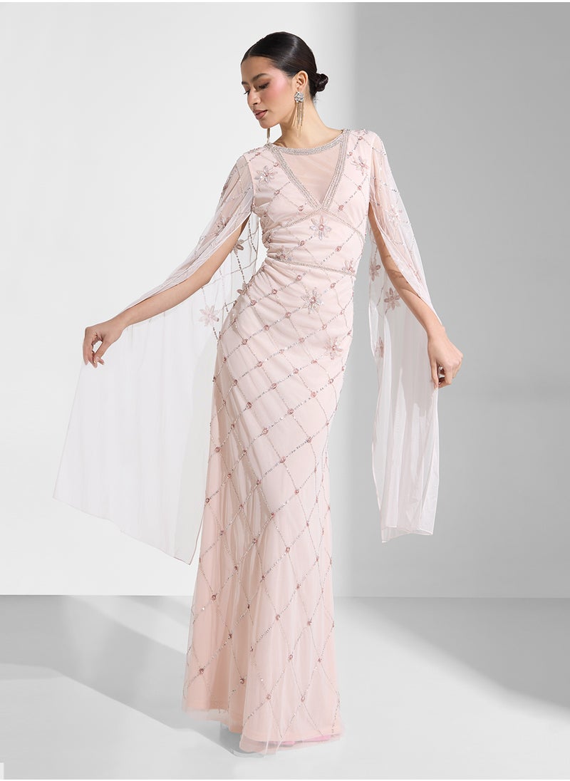 Namshi x Embellished Dress With Exaggerated Sleeves  - Image 1