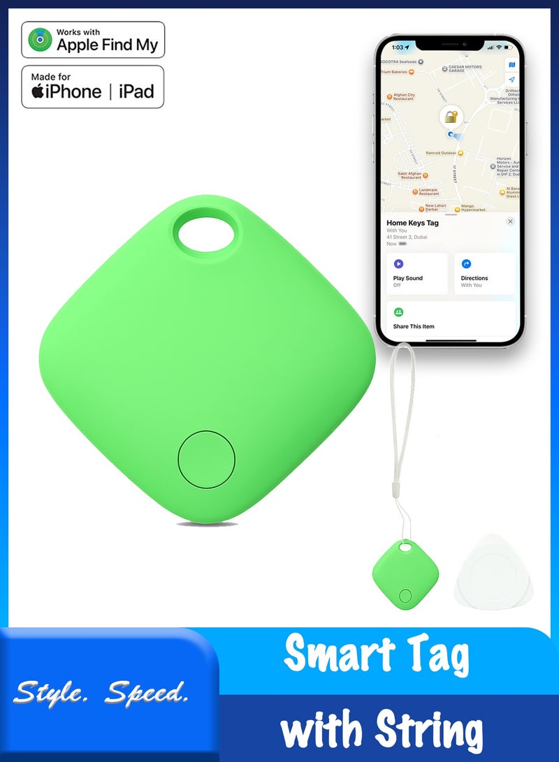 Smart Tag for Pets, Vehicles, Keys & Luggage - Compatible with Apple Find My App (iOS Only), Real-Time Global Location Tracking, Long Battery Life, Geo-Fencing, 1 Pack-Green  - Image 1