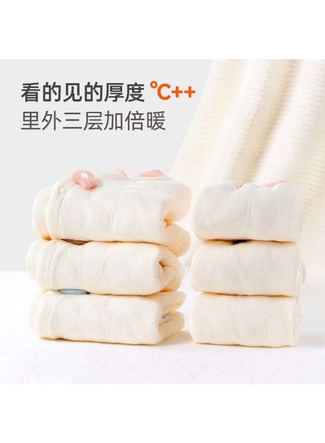 YISHUANGER Autumn And Winter Baby Boy Thermal Underwear Cotton-padded Newborn Children's Homewear Pajamas Warm Set Infant High-waist Belly Protection Pants - Image 4