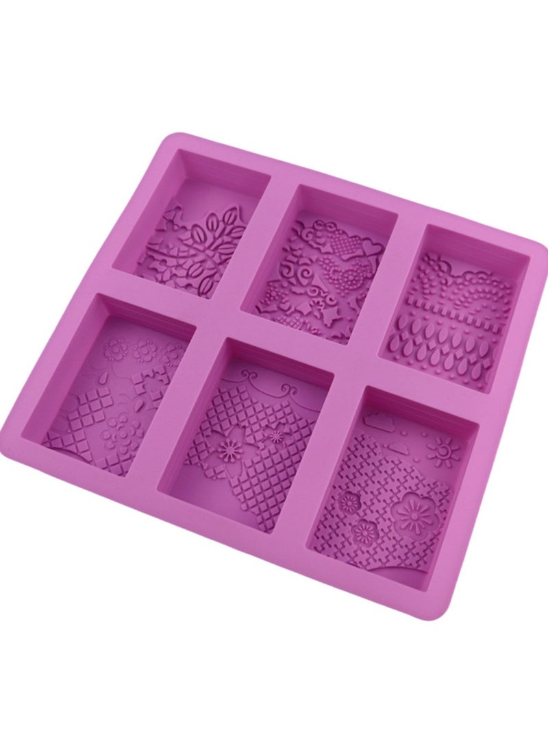 Lace Pattern Soap Silicone Mold Rectangle Mixed Flower Lotion Bar Making Supplies Handmade Embossed Cake Mooncake Accessories - Image 4