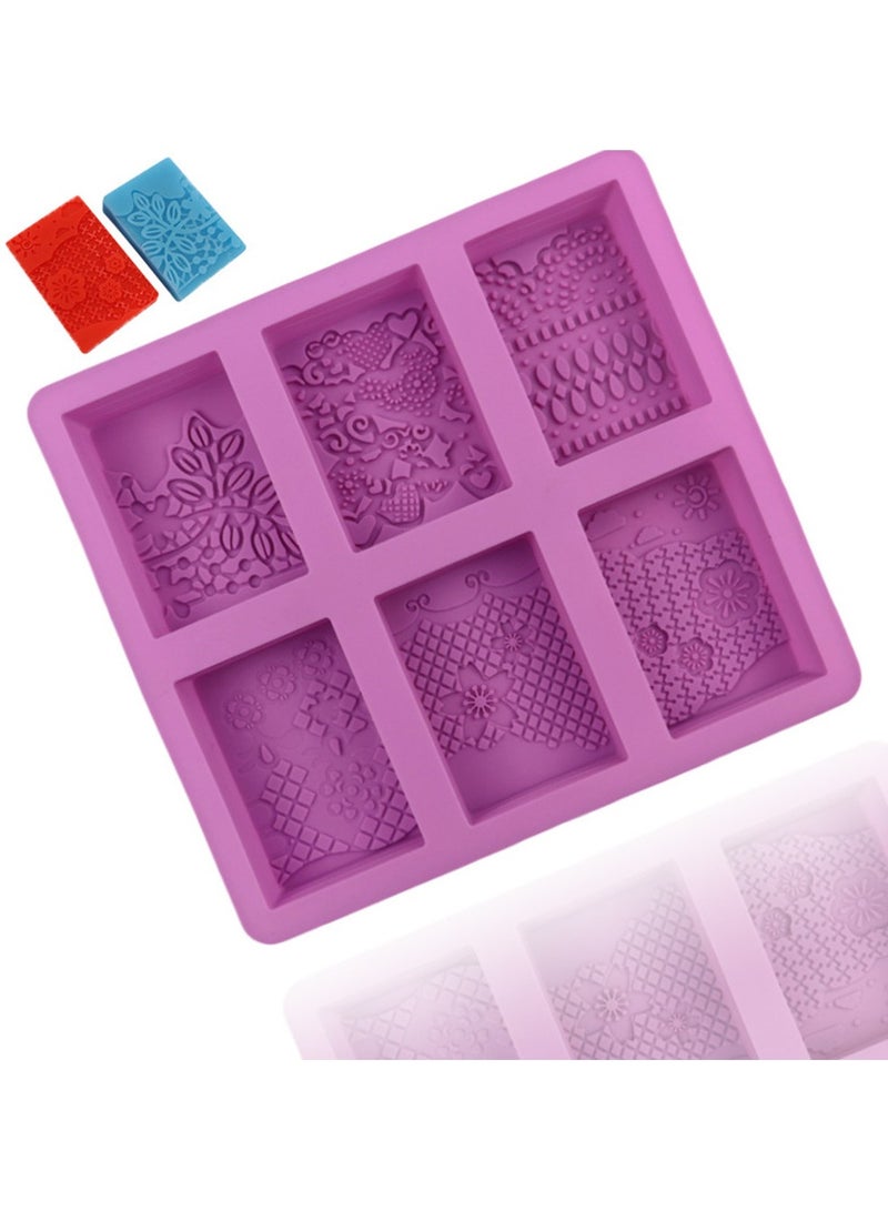 Lace Pattern Soap Silicone Mold Rectangle Mixed Flower Lotion Bar Making Supplies Handmade Embossed Cake Mooncake Accessories - Image 5