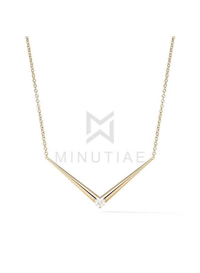 minutiae MINUTIAE 14K Gold Plated Single Diamond Pendant Necklace/Solitare Pendant/Austrian Cubic Zirconia Pendant For Women And Girls With Extendable Chain (Gold)  - Image 4