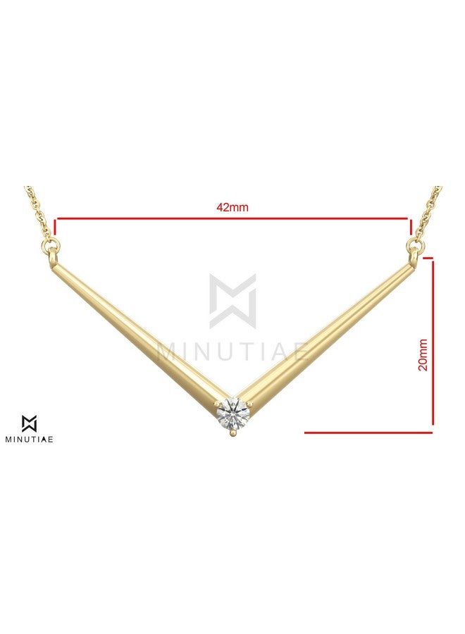 minutiae MINUTIAE 14K Gold Plated Single Diamond Pendant Necklace/Solitare Pendant/Austrian Cubic Zirconia Pendant For Women And Girls With Extendable Chain (Gold)  - Image 5