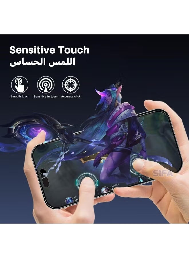 اتش اس واقي شاشة الخصوصية لهاتف iPhone 17 Pro Max، قطعتان، واقي شاشة مقوى لهاتف iPhone 17 Pro Max - Image 2