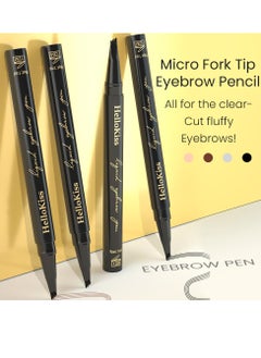 Kanza Liquid Eyebrow Pencil #03 Light Gray Waterproof Long Lasting Brow Pencil with 4 Tip Microblade Eyebrow Pen Long Lasting 4 Fork Liquid Smudge Proof Eyebrow Pencil Natural Eye Brow Pencil  - Image 3