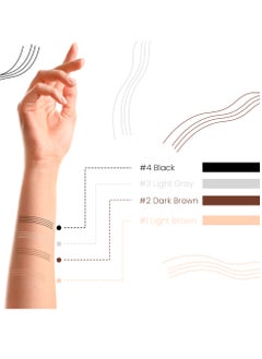 Kanza Liquid Eyebrow Pencil #03 Light Gray Waterproof Long Lasting Brow Pencil with 4 Tip Microblade Eyebrow Pen Long Lasting 4 Fork Liquid Smudge Proof Eyebrow Pencil Natural Eye Brow Pencil  - Image 5