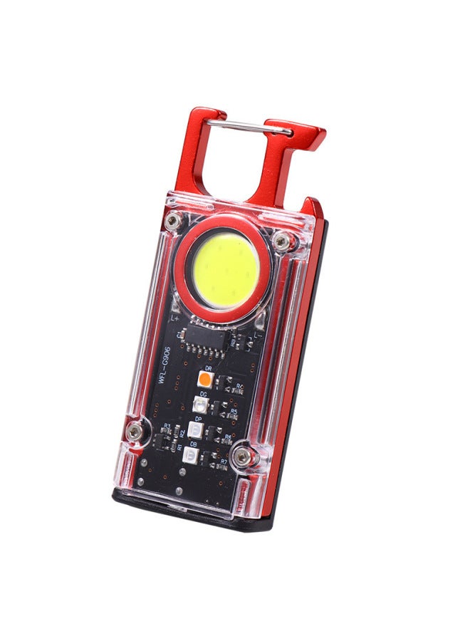 Ruiying Keychain Work Lamp Charging Guangdong Manufacturers Multi-color Light Source Strong Light Small Flashlight Portable Outdoor Backpack Lamp 