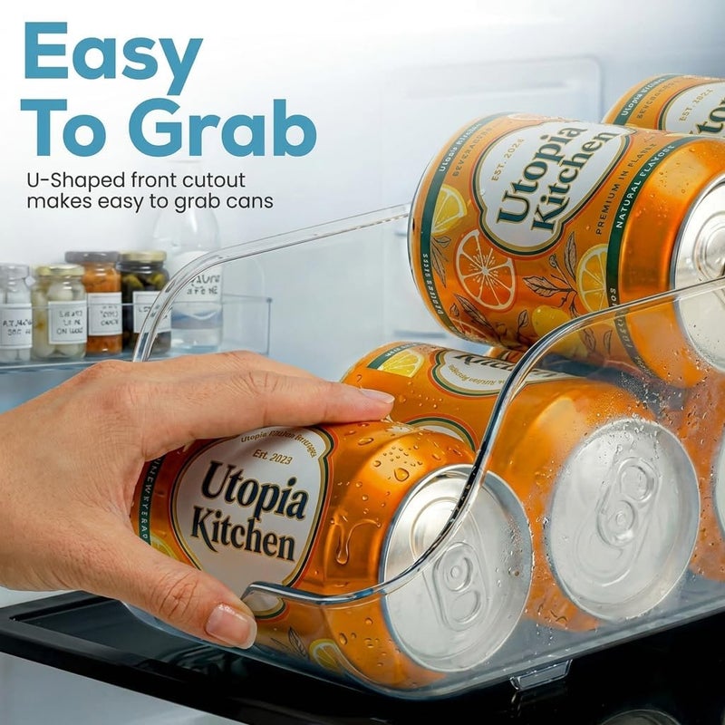 Utopia Kitchen Can Organizer for Pantry - Soda Can Organizer for Refrigerator - Can Storage Organizer Pantry, Fridge & Freezer Organization - Holds Food & Soup Can (Pack of 2, Clear) - Image 4