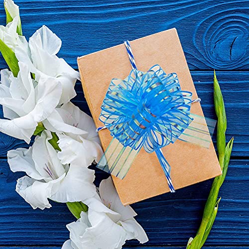 3A Featuretail Large Size Organza Pull Bow Flower Ribbon for Gift Wrap & Wedding Decoration Gift (30mm Width) (Golden Pull Ribbon, Set of 50) - Image 3