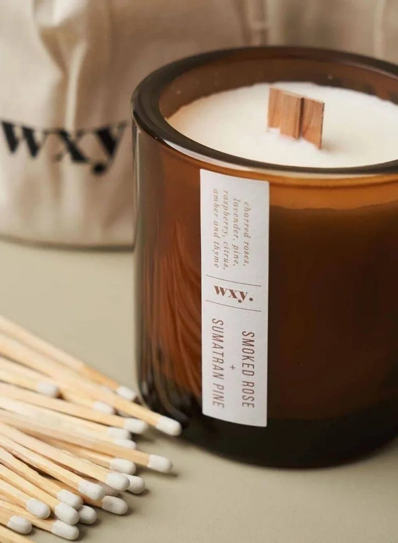 دبليو اكس واي شمعة أمبر صغيرة – الورد المدخن وصنوبر