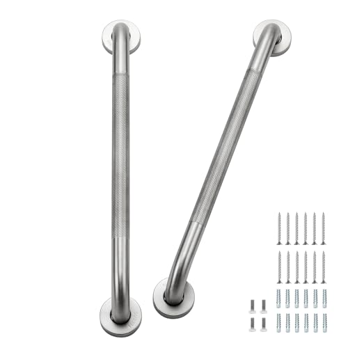 HomeExpert Grab Bars for Shower 2 Pack 18Inch Stainless Steel AntiSlip Safety Shower Handle for Elderly Bathroom Wall Support Handicap Handicap Grab Bars for Seniors Brushed Nickel - Image 1