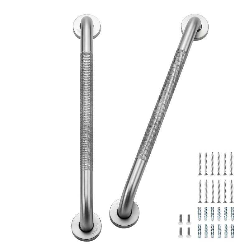 HomeExpert Grab Bars for Shower 2 Pack 18Inch Stainless Steel AntiSlip Safety Shower Handle for Elderly Bathroom Wall Support Handicap Handicap Grab Bars for Seniors Brushed Nickel - Image 2