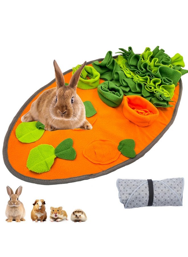 HERCOCCI 30" x 16" Large Rabbit Foraging Mat Toys with Fixing Handle, Washable Polar Fleece Feeding Mat Fun Game Interaction Treat Dispenser for Rabbit Bunny Guinea Pigs Chinchillas Ferrets - Image 1