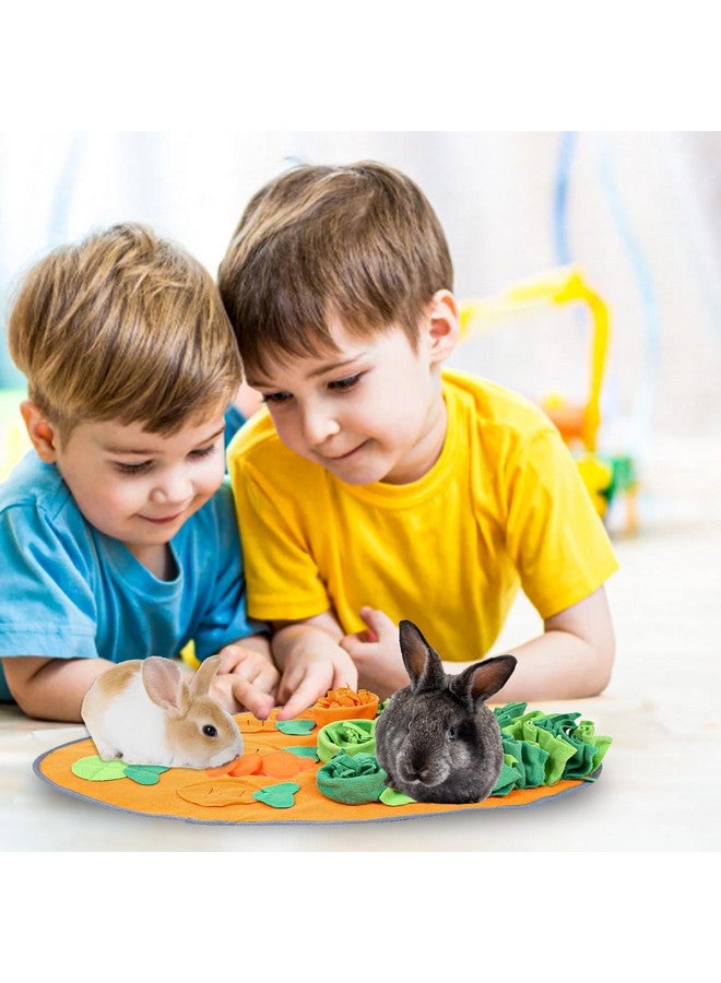 HERCOCCI 30" x 16" Large Rabbit Foraging Mat Toys with Fixing Handle, Washable Polar Fleece Feeding Mat Fun Game Interaction Treat Dispenser for Rabbit Bunny Guinea Pigs Chinchillas Ferrets - Image 4