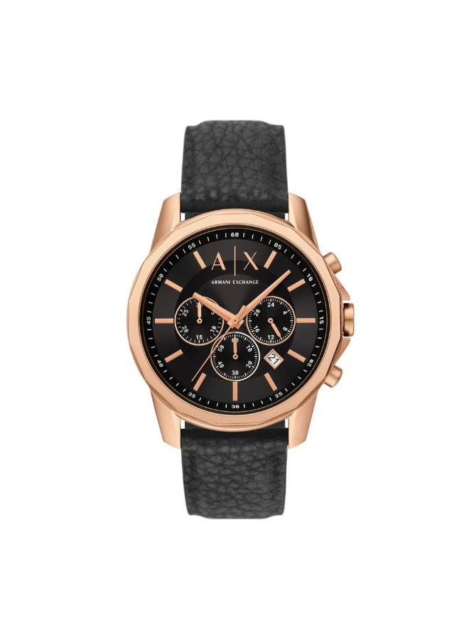 سعر ومواصفات ارماني اكسشينج Men Leather Chronograph Wrist Watch AX1769 (N70338672V) على Noon EG