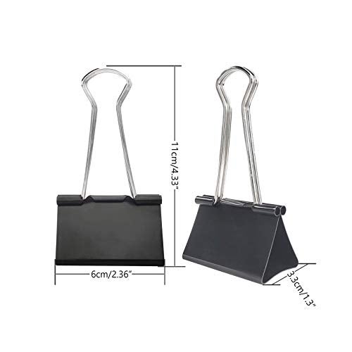 DSTELIN Extra Large Binder Clips 2.4-Inch (18 Pack), Big Paper Clamps for Office Supplies, Black - Image 2