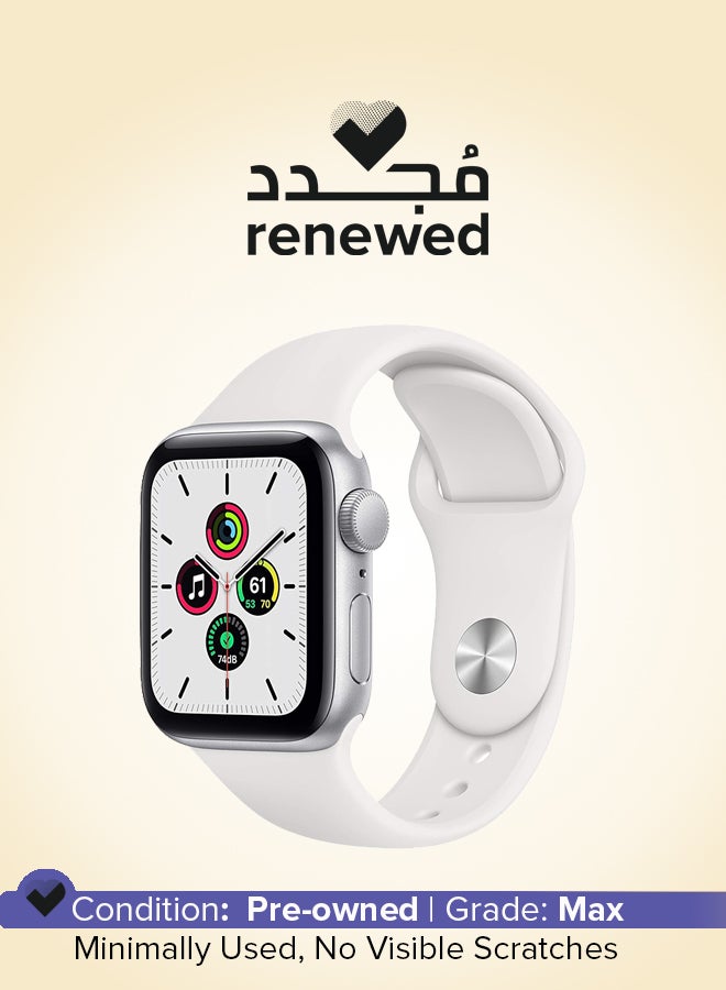 Apple Renewed - Watch SE GPS 40mm Aluminum Case With White Sport Band Silver - Image 1