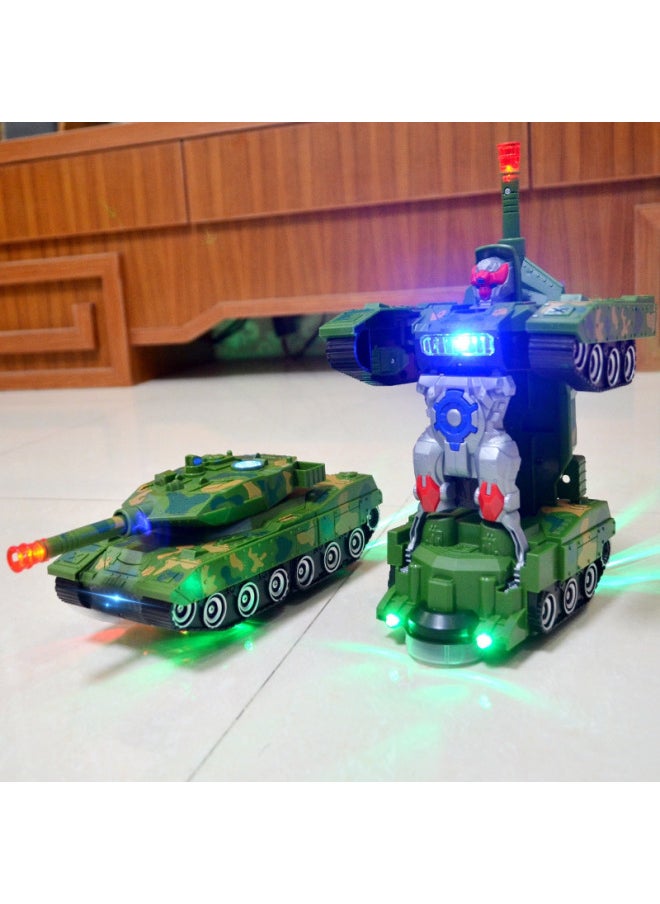 Generic Children's Transformation Robot Electric Toy Tank Car Armored Vehicle Luminous Music Boy -Year-Old Transformation Tank-Color:Walking Transformation + Special Warfare Aircraft - + Non-rechargeable Version  - Image 2