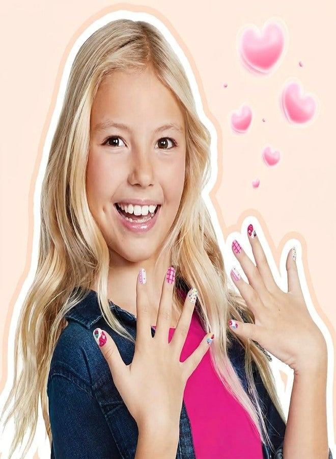 Plauva 192 Pieces Press on Nails for Kids, 8 Children Styles Fake Nails for Kids Teenager Girls 8-12 Years Full Cover Acrylic Press on Nails with Nail Glue and Adhesive Tabs - Image 3