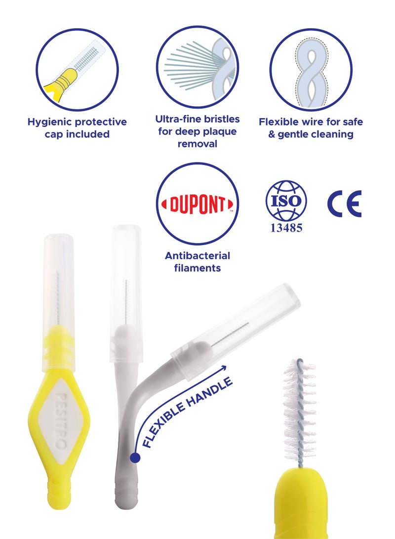PESITRO FLEXI Interdental Brush Size 4 (1.3 mm) | Gentle Plaque Removal for Medium Interdental Gaps - Image 2