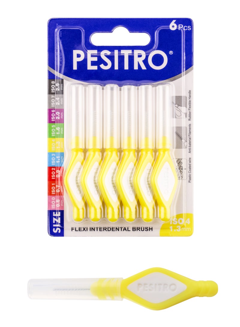 PESITRO FLEXI Interdental Brush Size 4 (1.3 mm) | Gentle Plaque Removal for Medium Interdental Gaps - Image 1