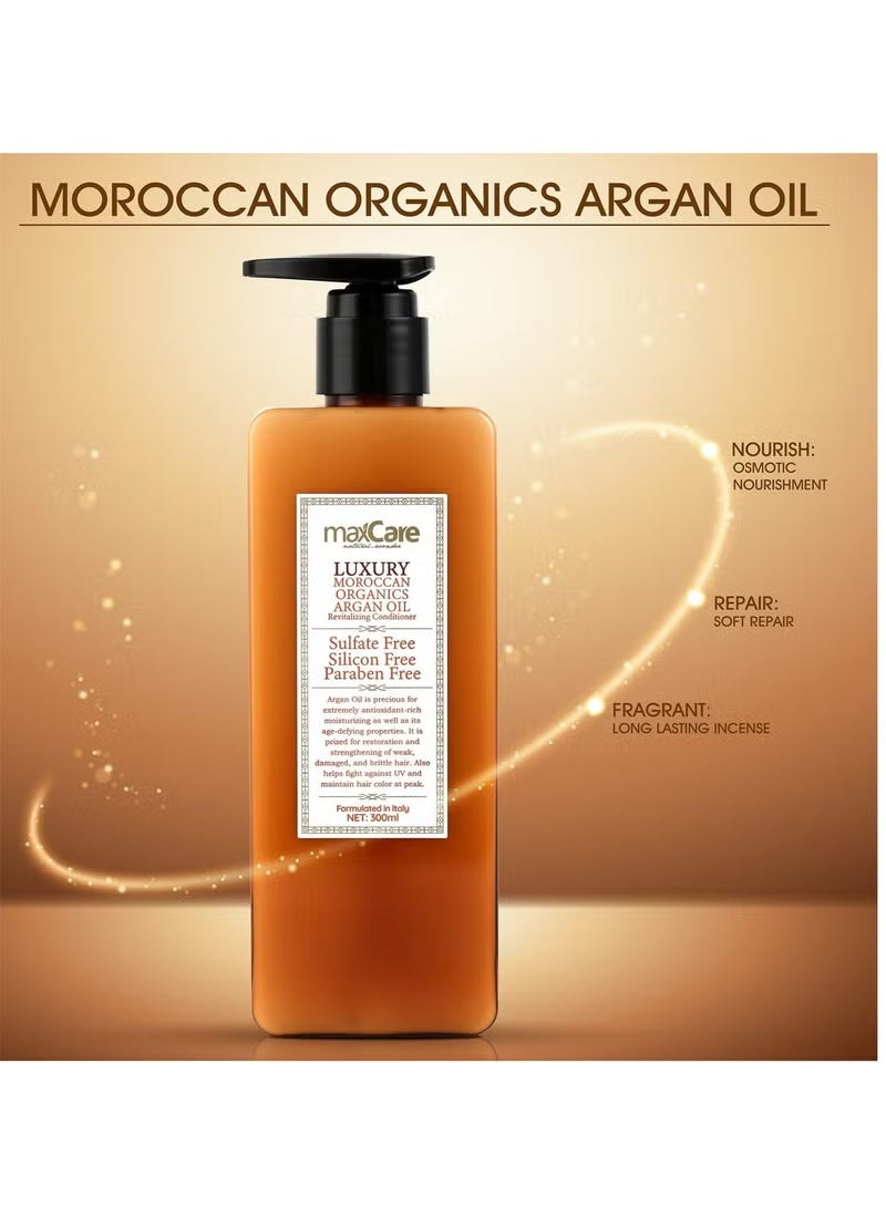 Maxcare Max Care Moroccan Argan Oil Organic Hair Conditioner Sulfate Free Best Deep Moisturizing for Dry Hair Repairs Damaged Hair Safe for Color Treated Hair 300ml - Image 3