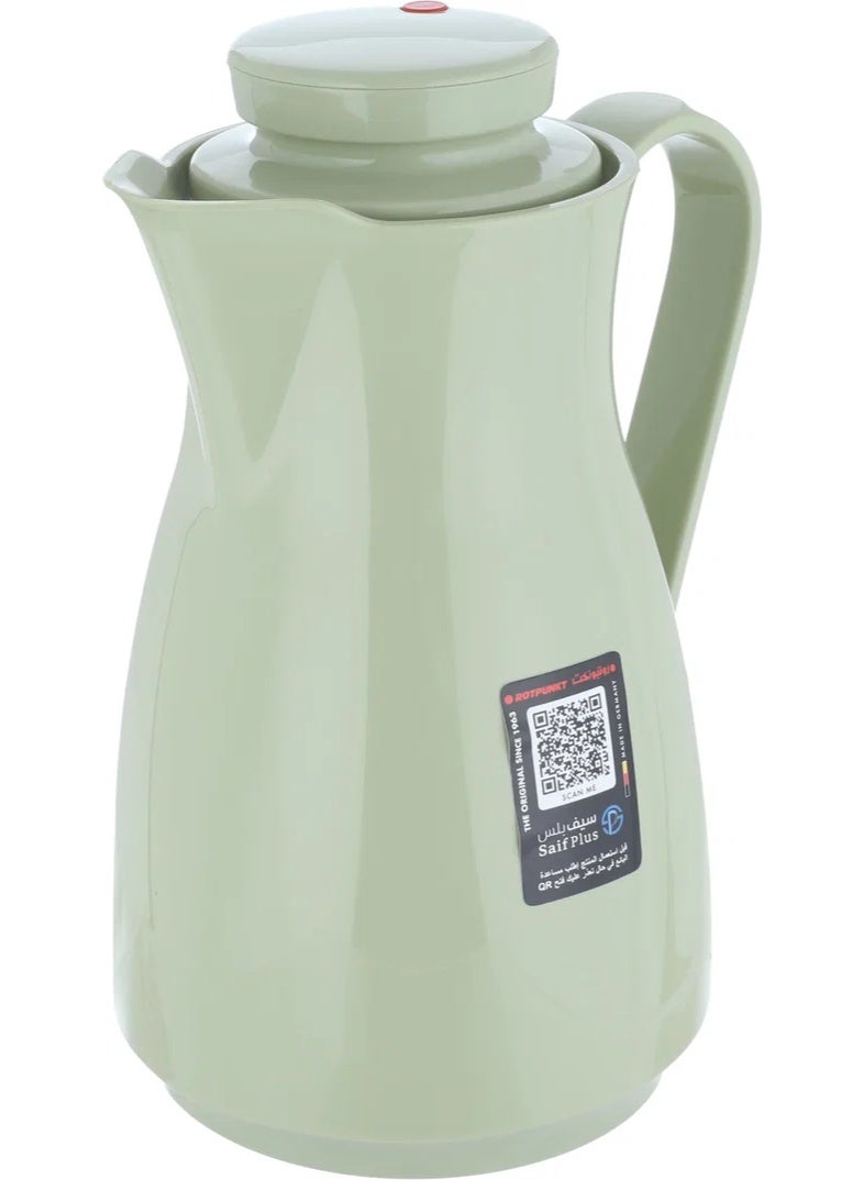 ROTPUNKT thermos, 1 liter, glass inner container, plastic outer shell - light green - Image 3