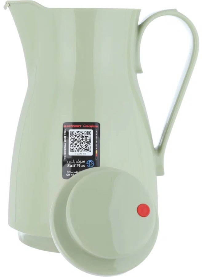 ROTPUNKT thermos, 1 liter, glass inner container, plastic outer shell - light green - Image 4