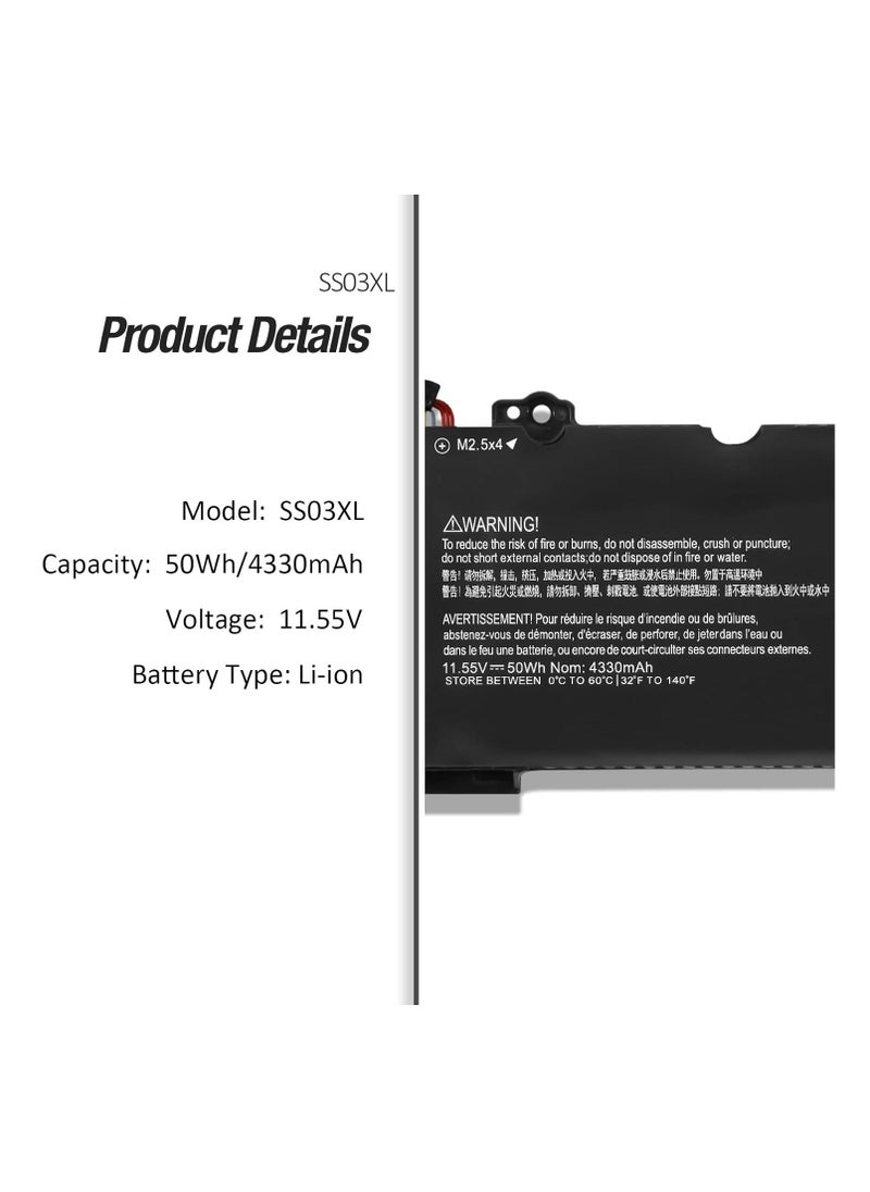 Generic 50WH SS03XL Battery for HP EliteBook 730 735 740 745 830 840 846 G5, EliteBook 735 745 830 840 846 G6, MT44 MT45 Mobile Thin Client ZBOOK 14U G5 G6 HSTNN-LB8 G HSTNN-IB8C HSN-I12C HSN-I13C-4  - Image 2