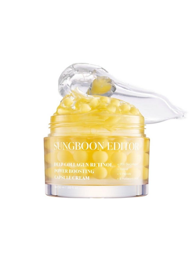 SUNGBOON EDITOR Deep Collagen Retinol Power Boosting Capsule Cream - Retinol Night Cream for Face with Collagen | Anti-wrinkle Firming Care | Hyaluronic Acid for Moisturizing | Korean Skin Care - Image 1