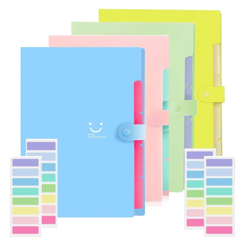 Corslet File Folders for Documents A4 Letter Size, Pack of 4 Certificate File Organiser Document Organizer Bag Expanding File Folder Portable File Organizer for School Office Supplies Document Folder - Image 1