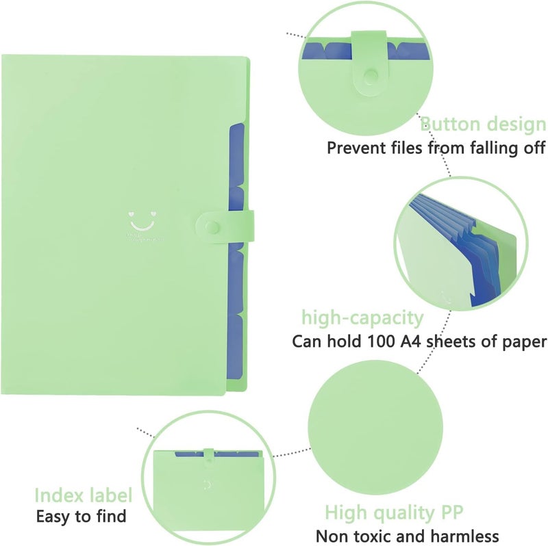 Corslet File Folders for Documents A4 Letter Size, Pack of 4 Certificate File Organiser Document Organizer Bag Expanding File Folder Portable File Organizer for School Office Supplies Document Folder - Image 4