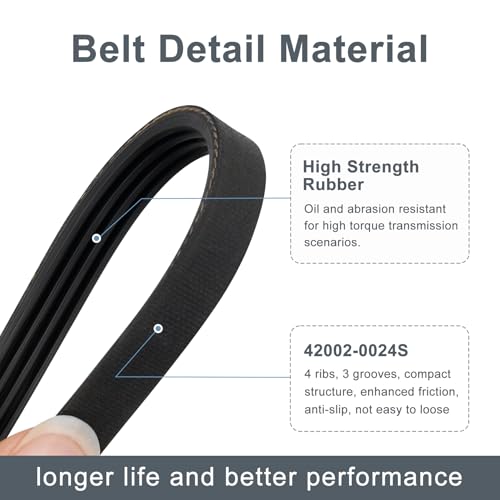 Thaekuns 119214000 Band Saw Drive Belt for Craftsman 10 Inch Band Saw 1/3 HP Motor 1-JL22020003 119.214000 124.214000 351.214000 (Ribbed Belt) -4 Pack - Image 5