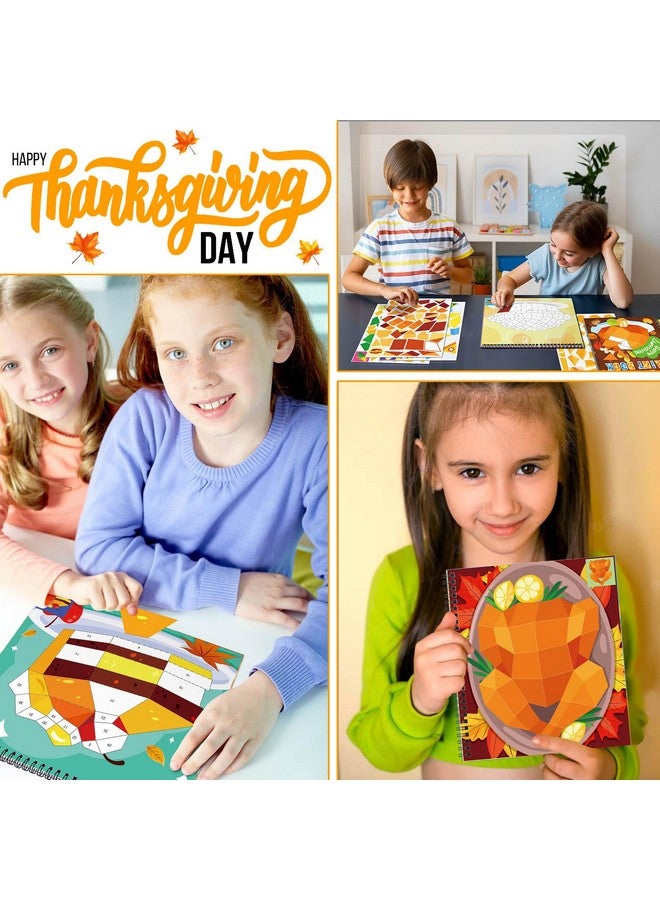 TBEEJ 2PCS Thanksgiving Day Crafts for Kids Ages 4-8 Sticker Paint Books Gift Party Create 20 Pictures（Sticker Sheets are Separate） - Image 3