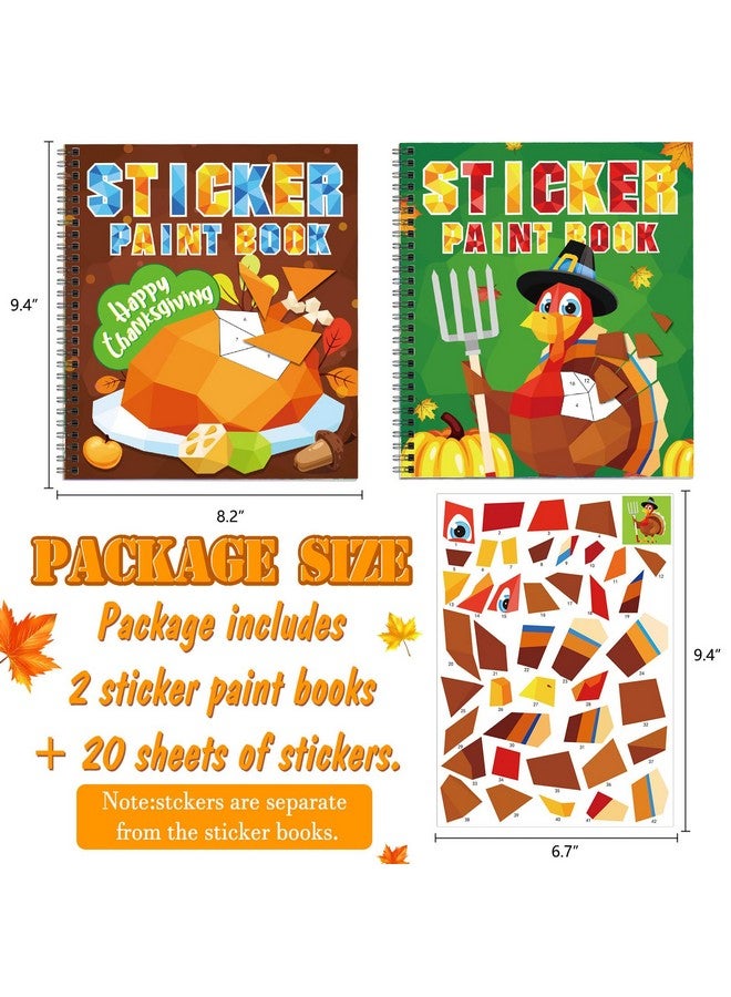 TBEEJ 2PCS Thanksgiving Day Crafts for Kids Ages 4-8 Sticker Paint Books Gift Party Create 20 Pictures（Sticker Sheets are Separate） - Image 4
