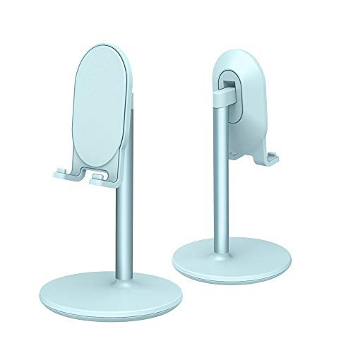 Bright Stone Phone Stand for Desk, Adjustable Cell Phone Holder for Desk, Compatible with 4"-12.9" Phones/Tablet/iPhone/iPad/Switch (Blue) - Image 1