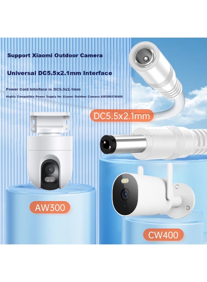 Trendy Style Fashionable 20m Power Extension Cable For Xiaomi Camera 4c/4 Dual Camera Version/cw300/cw400/cw500/cw700s Outdoor Surveillance Power Cable Extension Dc5521 - Image 2