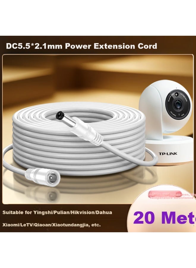 Trendy Style Fashionable 20m Power Extension Cable For Xiaomi Camera 4c/4 Dual Camera Version/cw300/cw400/cw500/cw700s Outdoor Surveillance Power Cable Extension Dc5521 - Image 1
