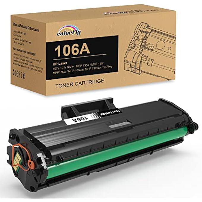 106A W1106A TONER COMPATIBLE WITH HP 106A W1106A TONER CARTRIDGE FOR HP LASER 107A 107R 107W HP LASER MFP 135A 135R 135W 135WG 137FNW 137FNG WITH CHIP (BLACK, 1-PACK) - Image 1