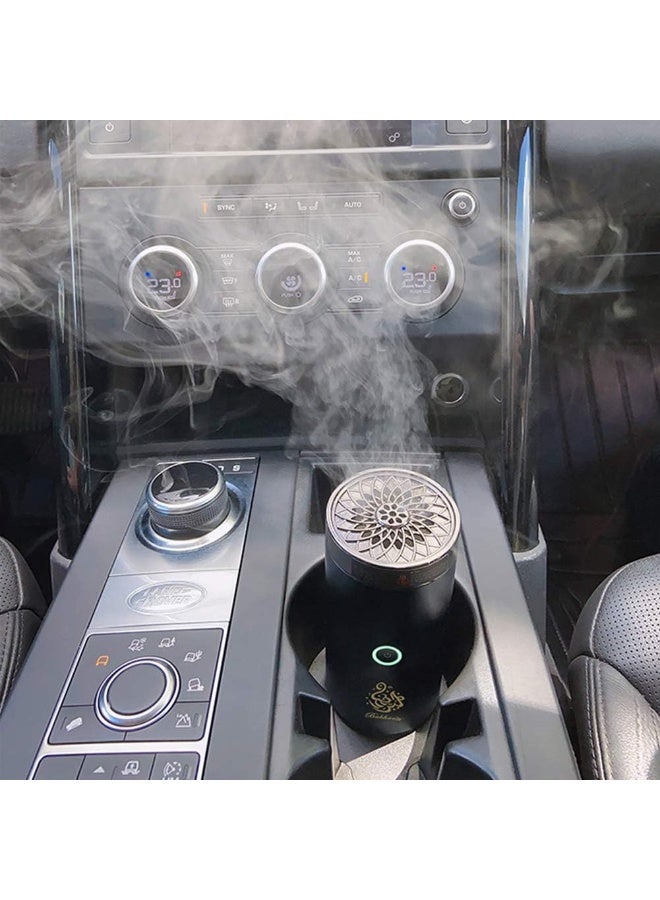 الصقر مبخرة عود كهربائية محمولة - موزع بخور قابل لإعادة الشحن للسيارة والمنزل والمكتب - حجم صغير 14 × 7 × 7 سم - بدون لهب، موزع بخور يعمل عبر USB - لمسة نهائية سوداء أنيقة - Image 5