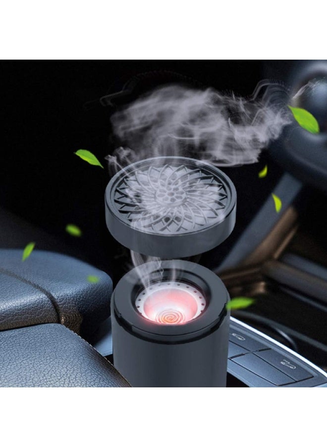 الصقر مبخرة عود كهربائية محمولة - موزع بخور قابل لإعادة الشحن للسيارة والمنزل والمكتب - حجم صغير 14 × 7 × 7 سم - بدون لهب، موزع بخور يعمل عبر USB - لمسة نهائية سوداء أنيقة - Image 4