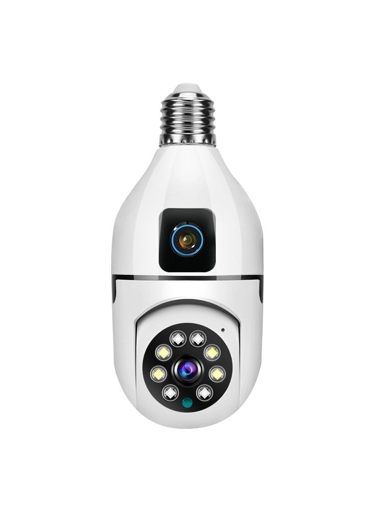 GULFLINK - GULFLINK V380 Pro Dual Lens Dual Screen E27 Bulb Camera Two Ways Audio Color Night Vision Smart Home Security Wireless WiFi Indoor Camera - Image 1